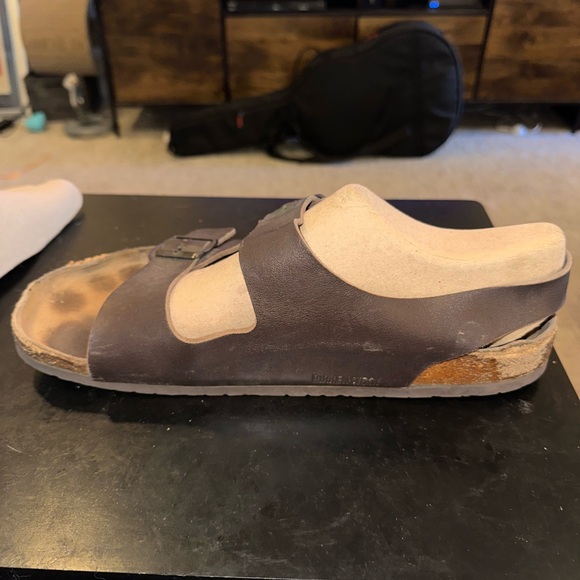BIRKENSTOCK Milano Oiled Leather Habana 16-16.5 Regular EU 49 Worn Used Clean - Picture 2 of 9